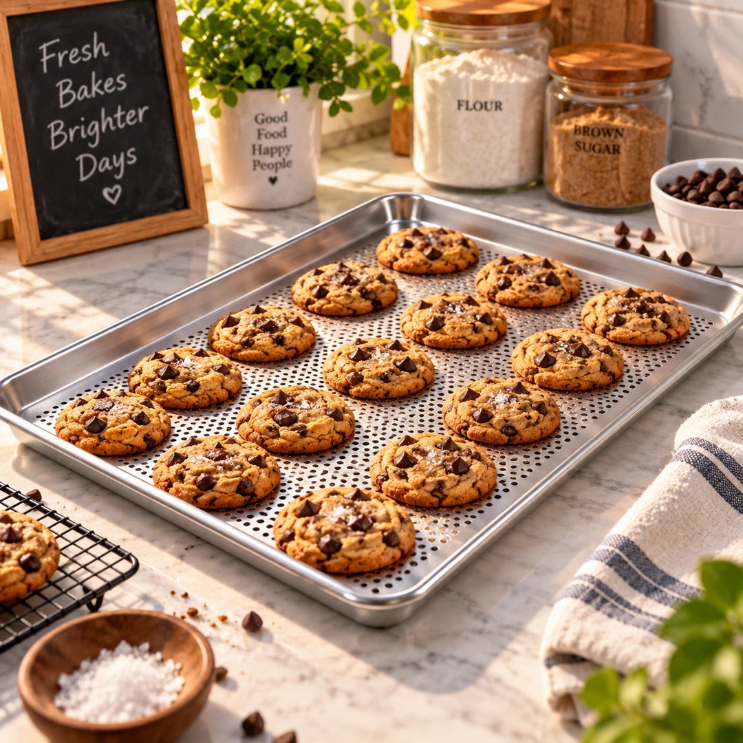 Nordic Stainless Steel Perforated Baking Tray | 2 Sizes