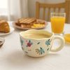 Floral Ceramic Mug Beige