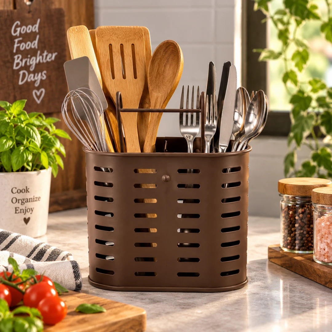 SK Copper Kitchen Utility Holder | 2 Compartments