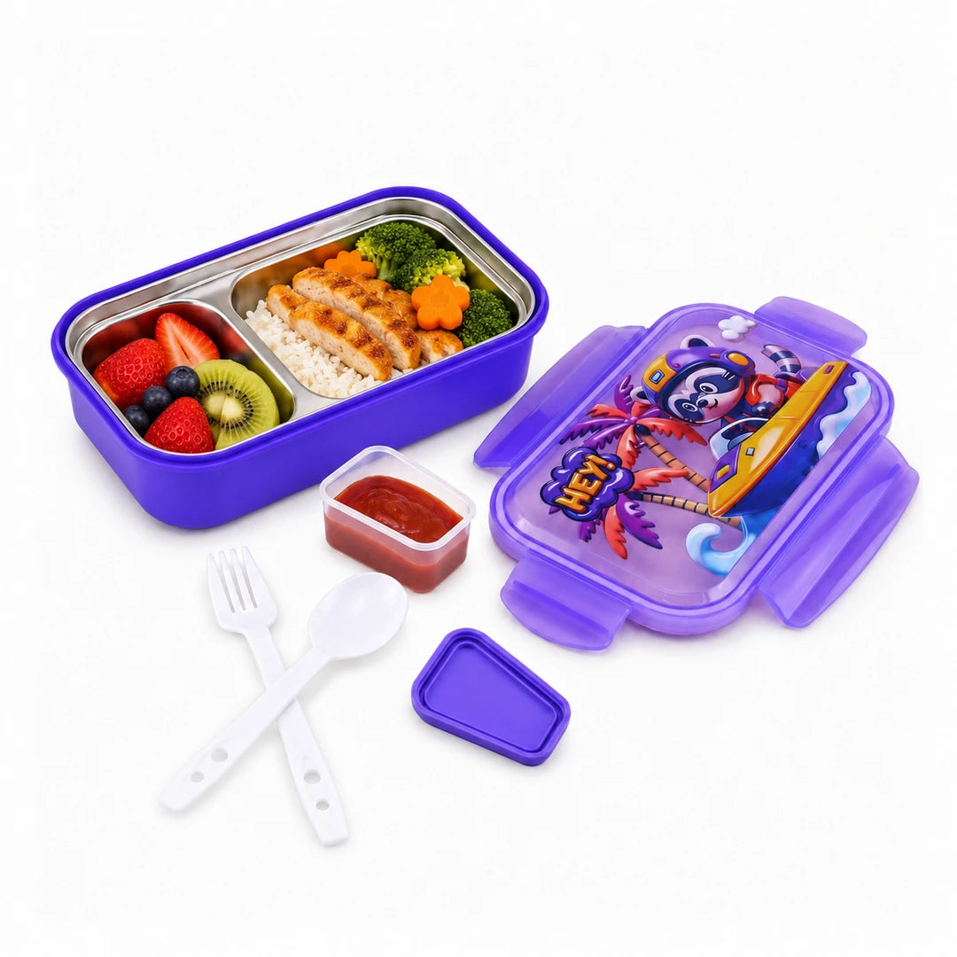 Tedemei Stainless Steel Lunch Box | Purple Raccoon