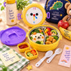 Tedemei Stainless Steel Round Lunch Box | Yellow Clock