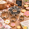 Vocen Stainless Steel Flower Cookie Cutter Set  For Cookies, Fondant & Pastry