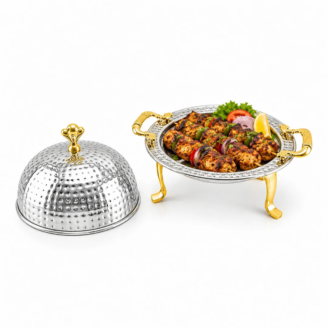 Mansab Handmade Stainless Steel BBQ Platter | 6 Sizes: 20cm to 40cm