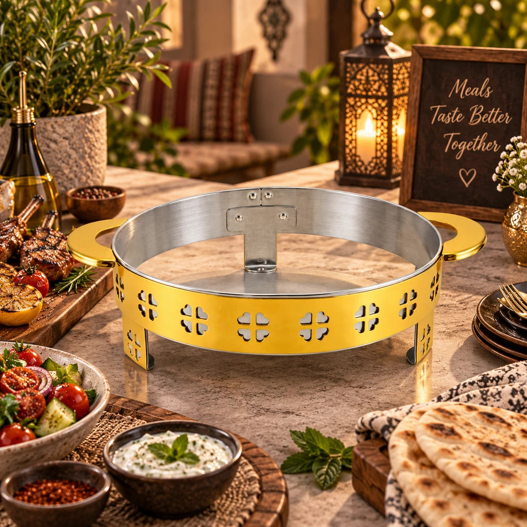 Oman Gold Coated Steel Serving Platter Stand | 36cm