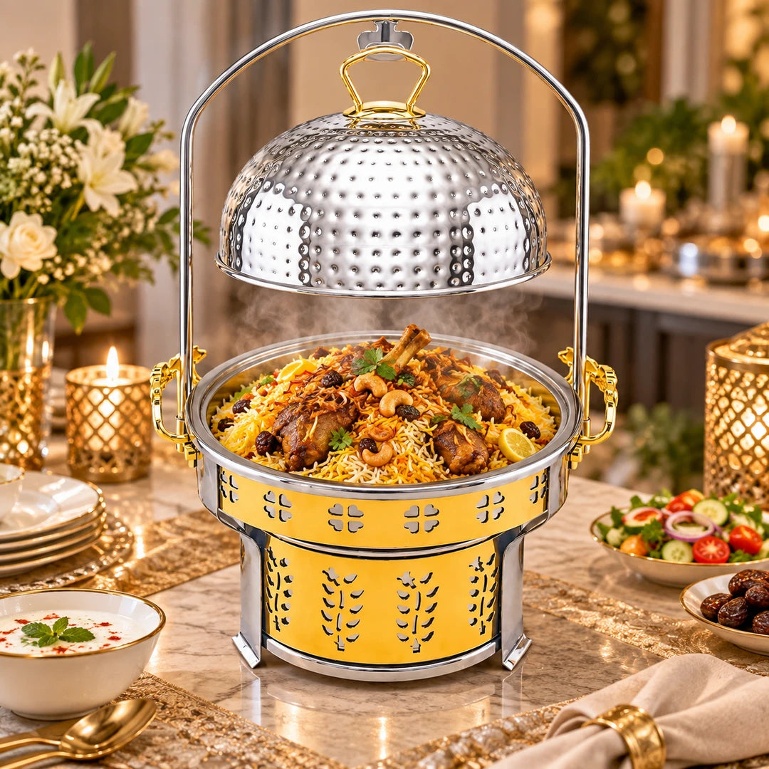 Oman Round Stainless Steel Open Chafing Dish | 6 Sizes: 20cm to 40cm