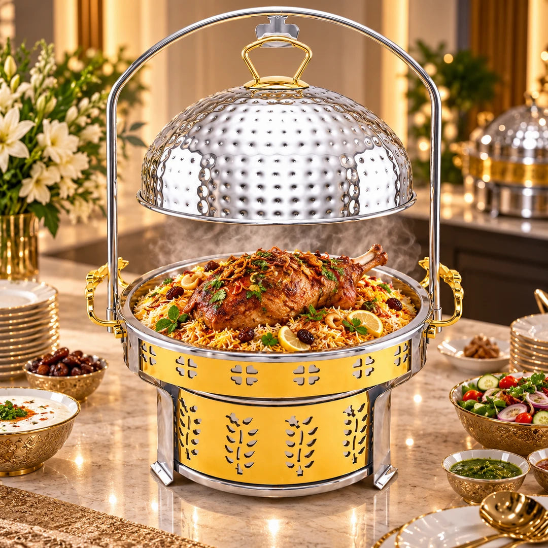 Oman Round Stainless Steel Open Chafing Dish | 6 Sizes: 20cm to 40cm