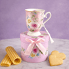 Porcelain 300ml Light Pink Flower Design Mug with Gift Box