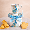 Porcelain 300ml Blue Peacock Design Mug with Gift Box
