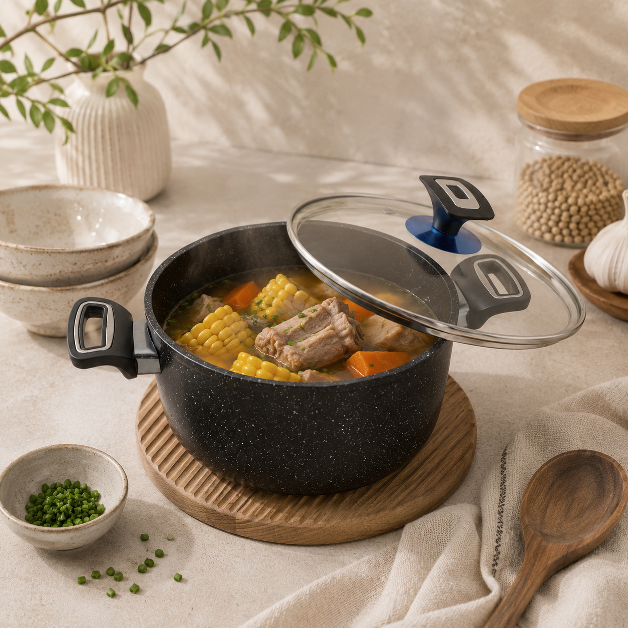 Prestige Lion 22 cm Non Stick Induction Cooking Pot