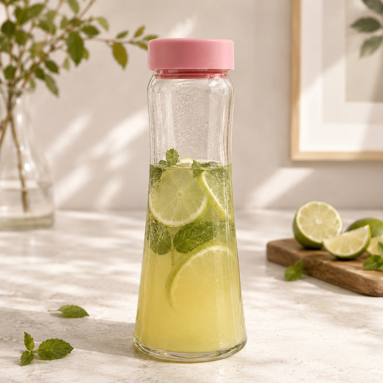 Pasabahce 1300 ml Slim Tapered Glass Juice Bottle