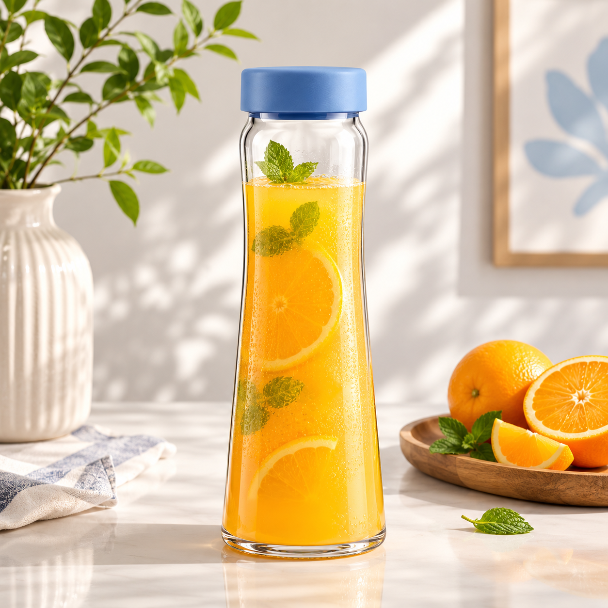 Pasabahce 1300 ml Slim Tapered Glass Juice Bottle