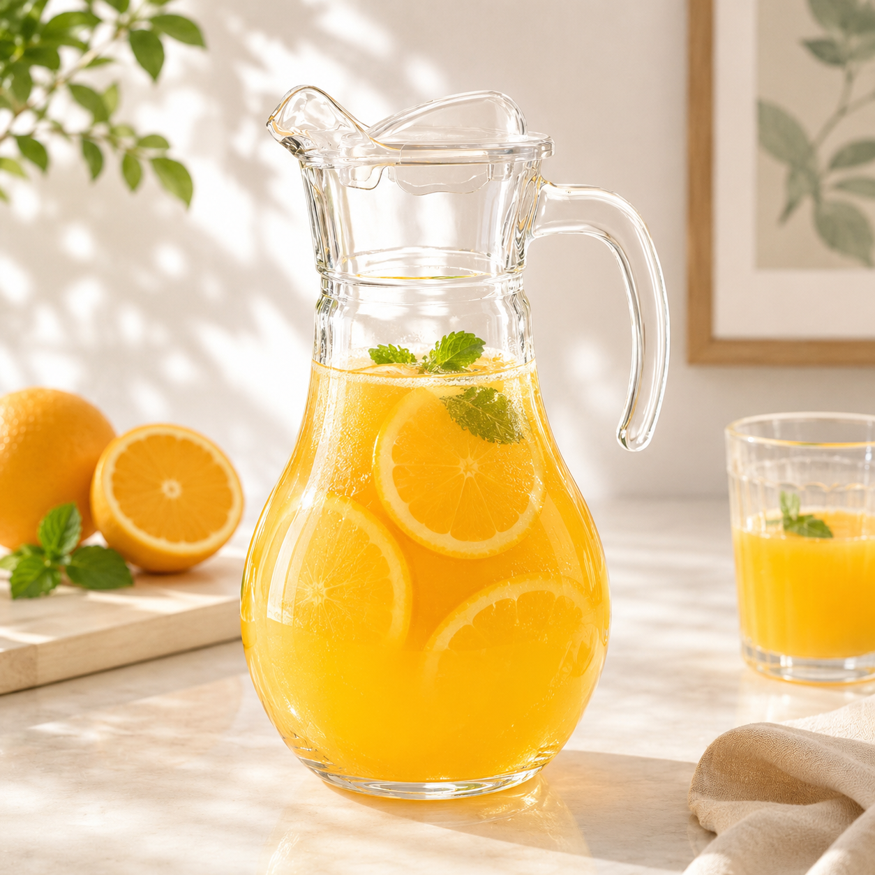 Pasabahce Bistro 1.5-Liter Glass Jug With Transparent Lid