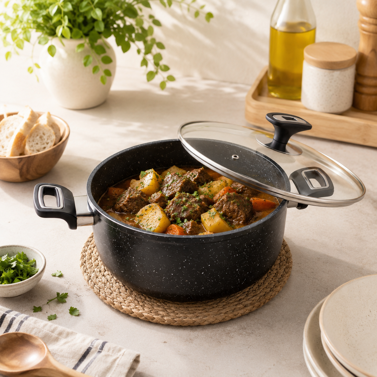 Prestige Lion 24 cm Non Stick Induction Cooking Pot
