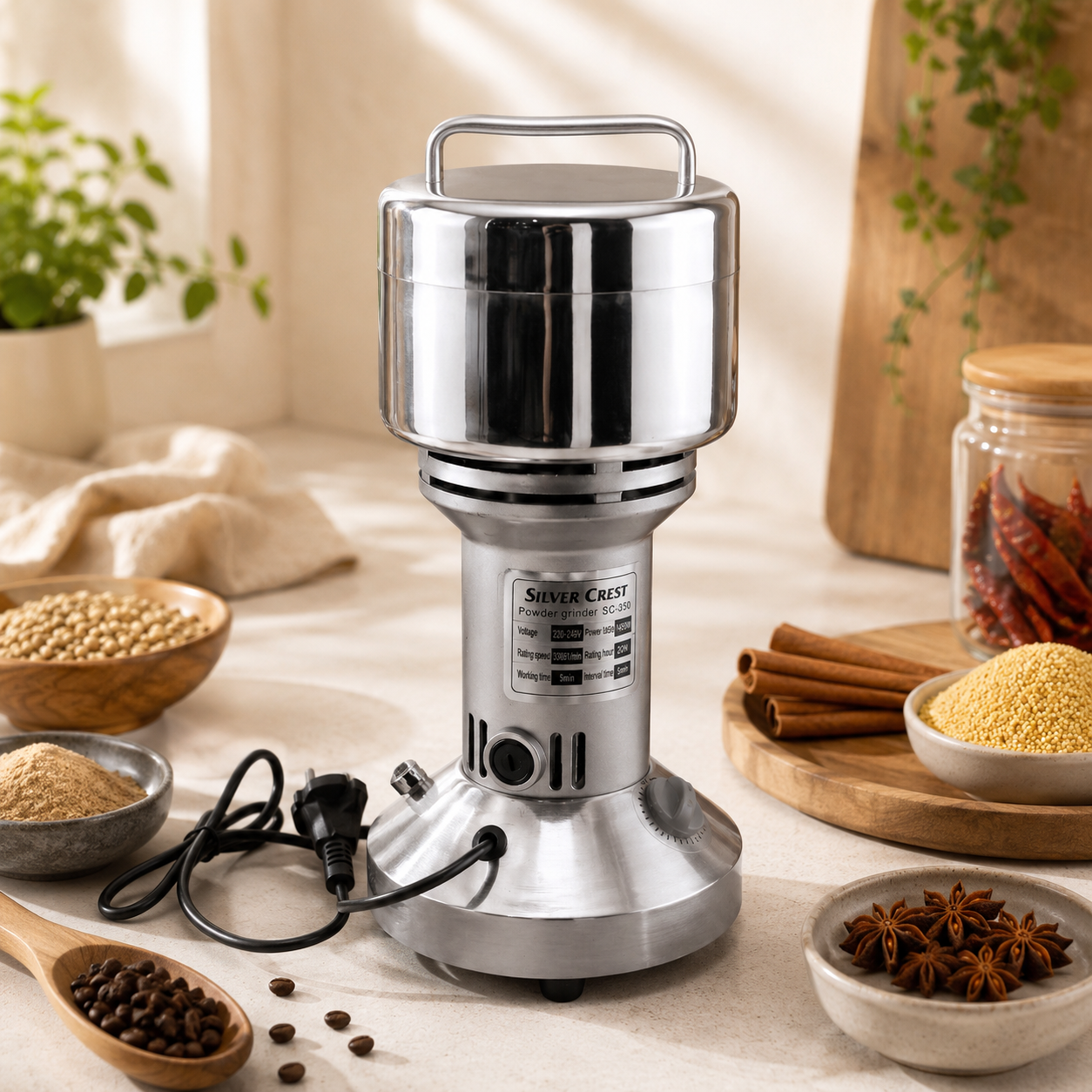 Silver Crest 1000W Copper Motor Powder Grinders