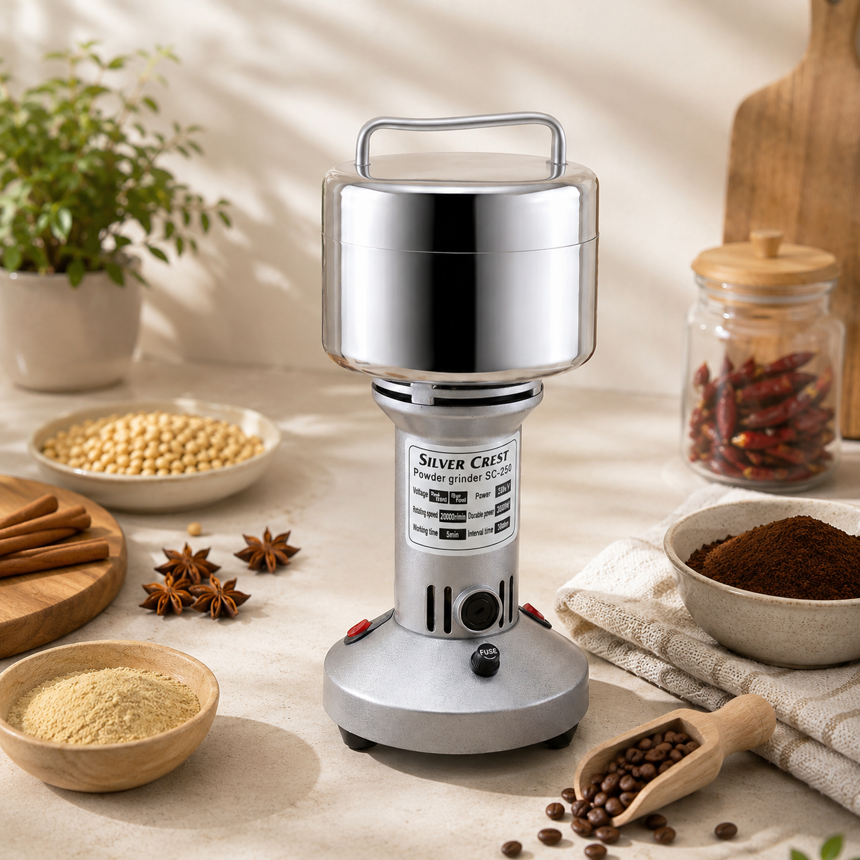 Silver Crest 1000W Copper Motor Powder Grinders