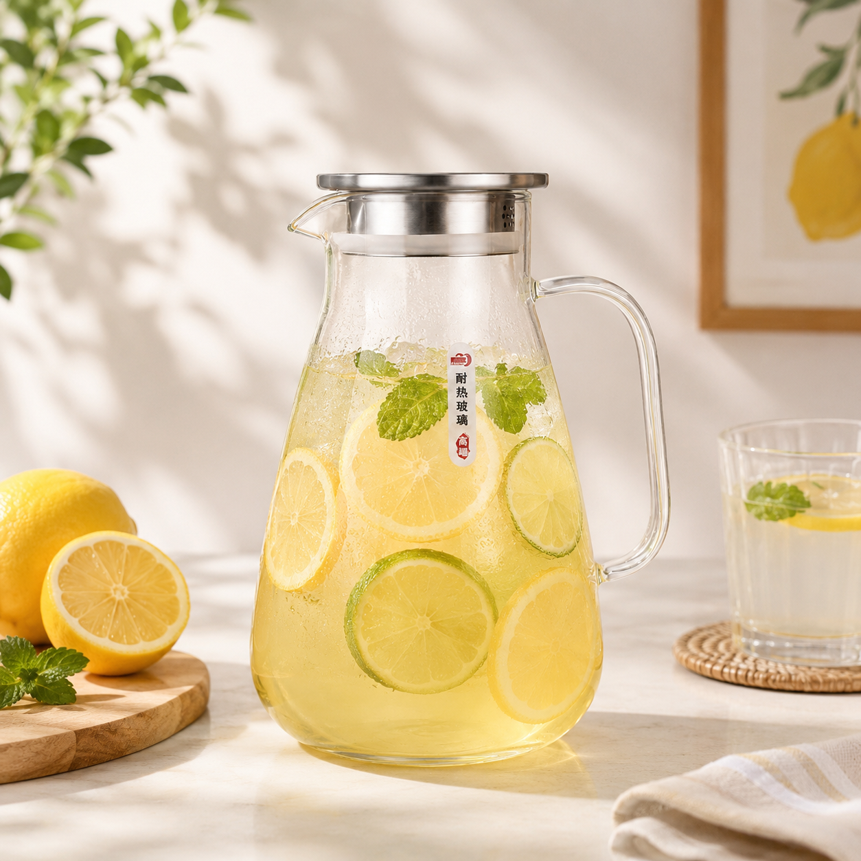 Deli Silicon Glass Jugs With Stainless Steel Lid