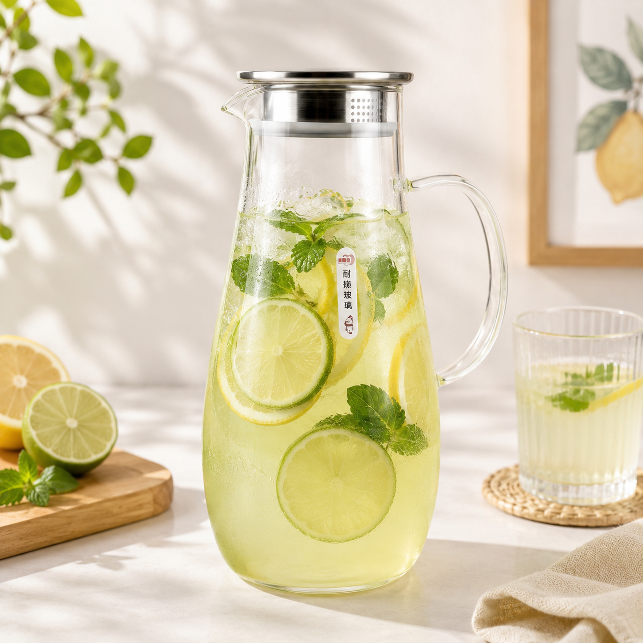Deli Silicon Glass Jugs With Stainless Steel Lid