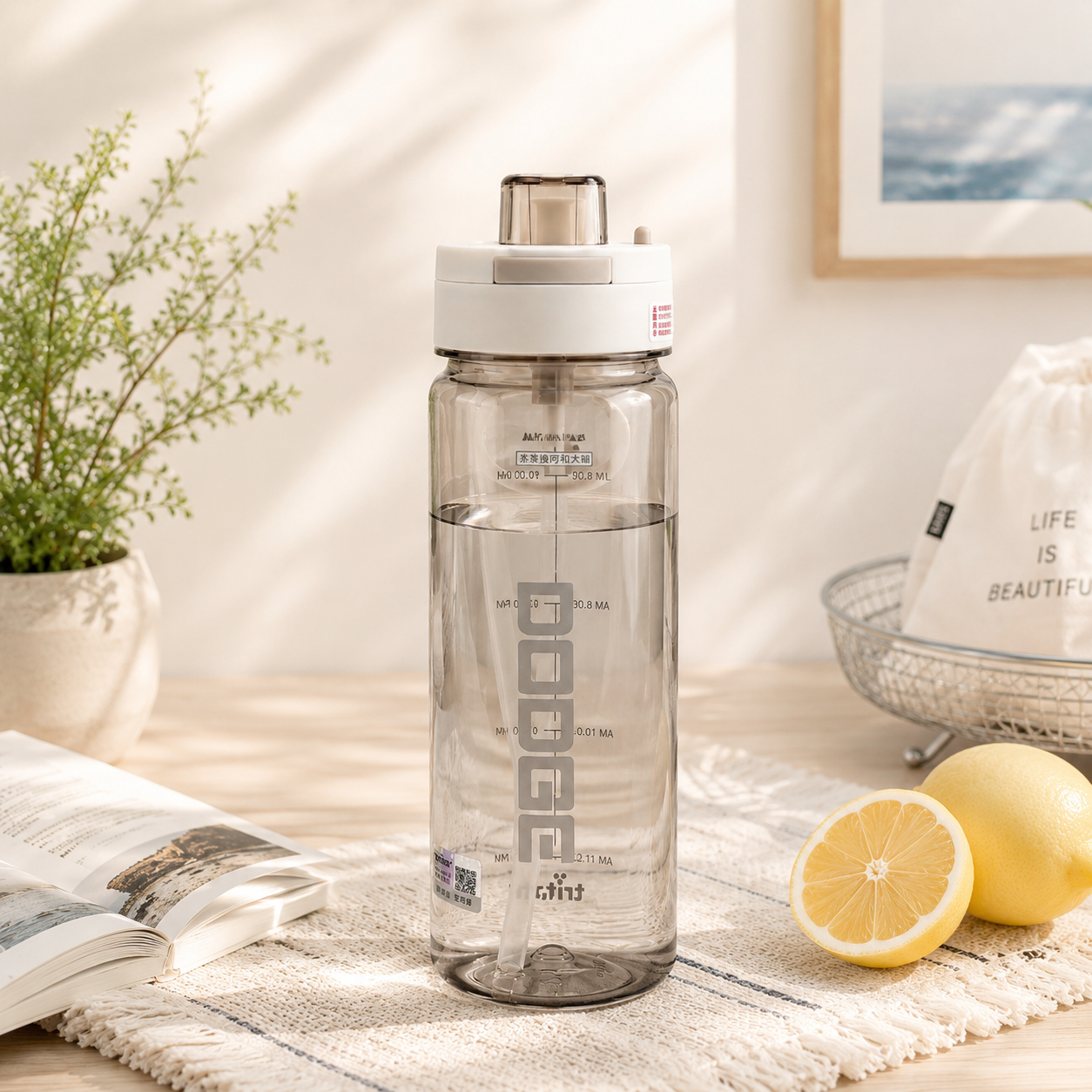 Dodge 780 ml Water Bottles With Straw Lid