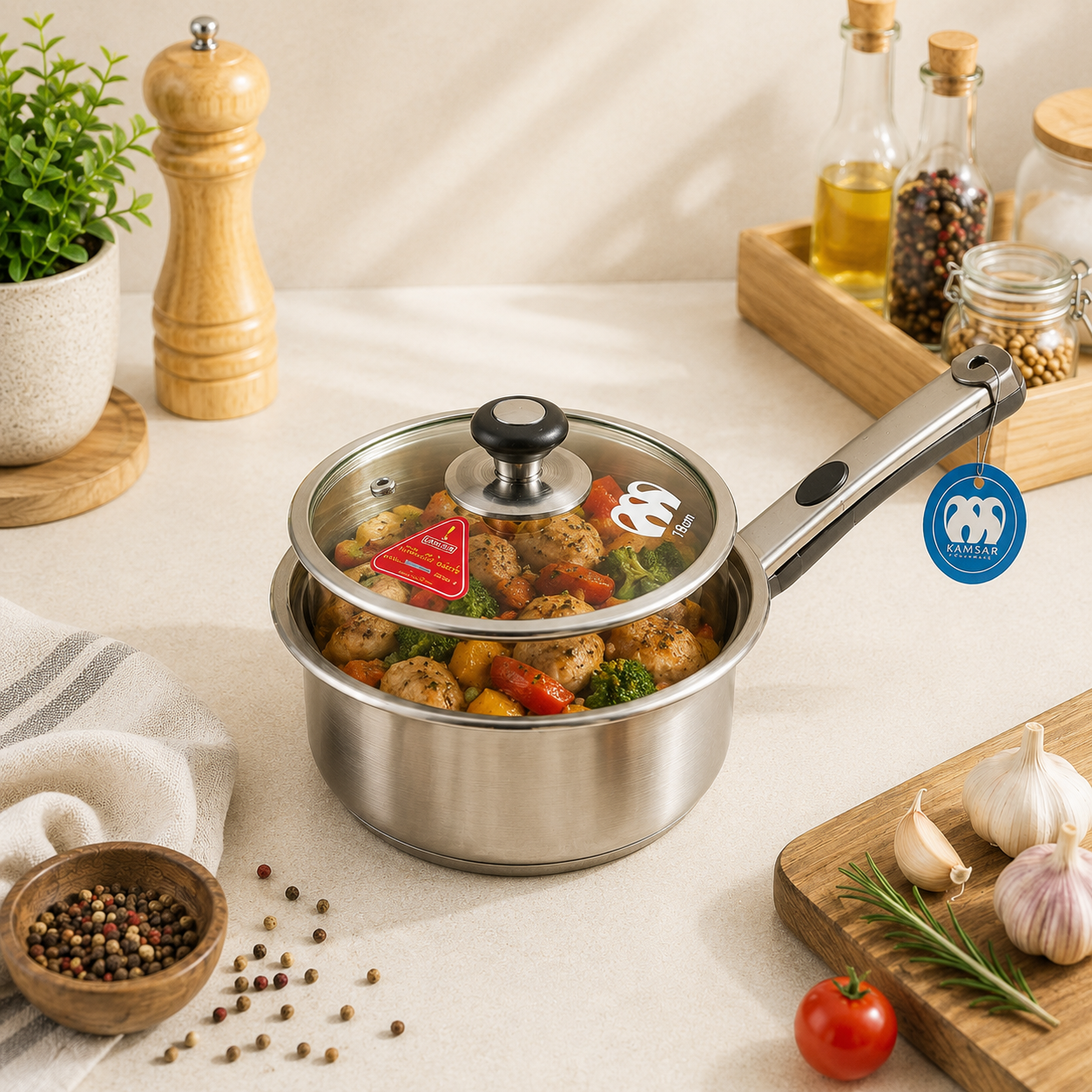 Alpha Stainless Steel Sauce Pan (Induction)