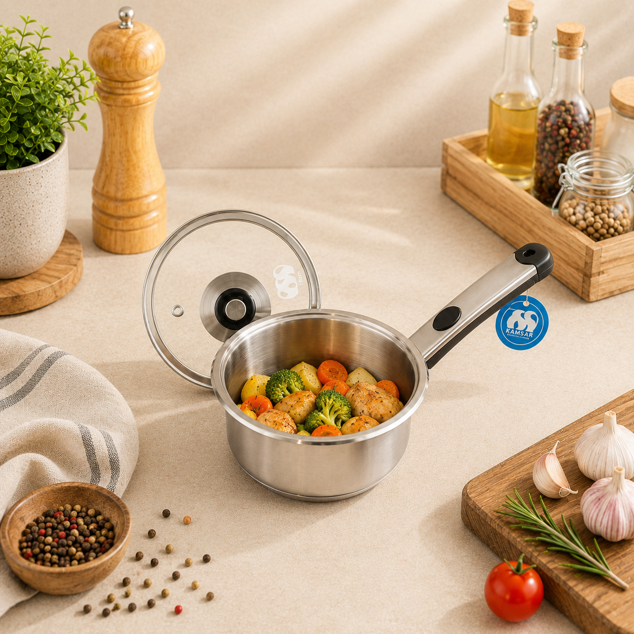 Alpha Stainless Steel Sauce Pan (Induction)