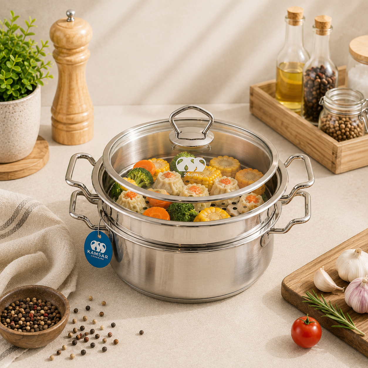 Alpha Stainless Steel Steamers