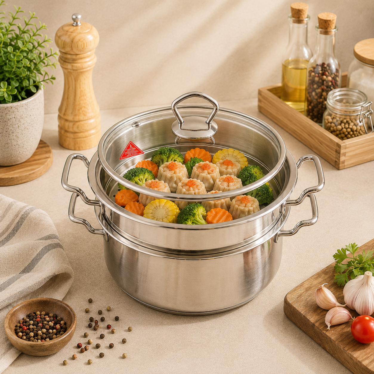Alpha Stainless Steel Steamers