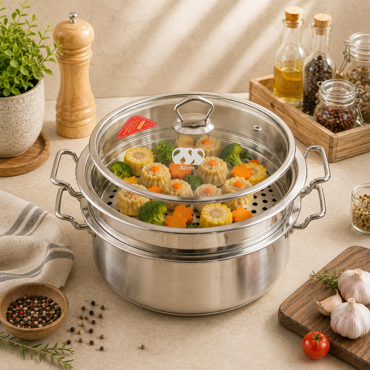 Alpha Stainless Steel Steamers