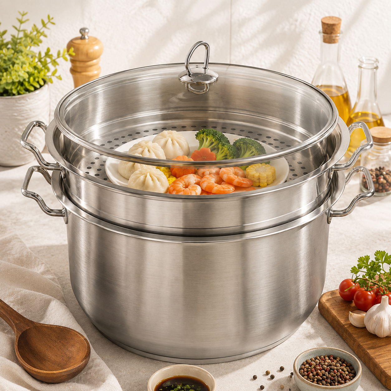 Alpha Stainless Steel Steamers