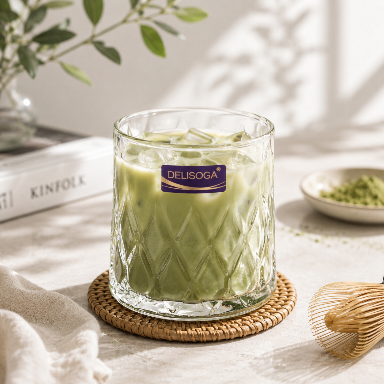 Delisoga 340 ml 6-Piece Diamond Crystal Faceted DOF Glass