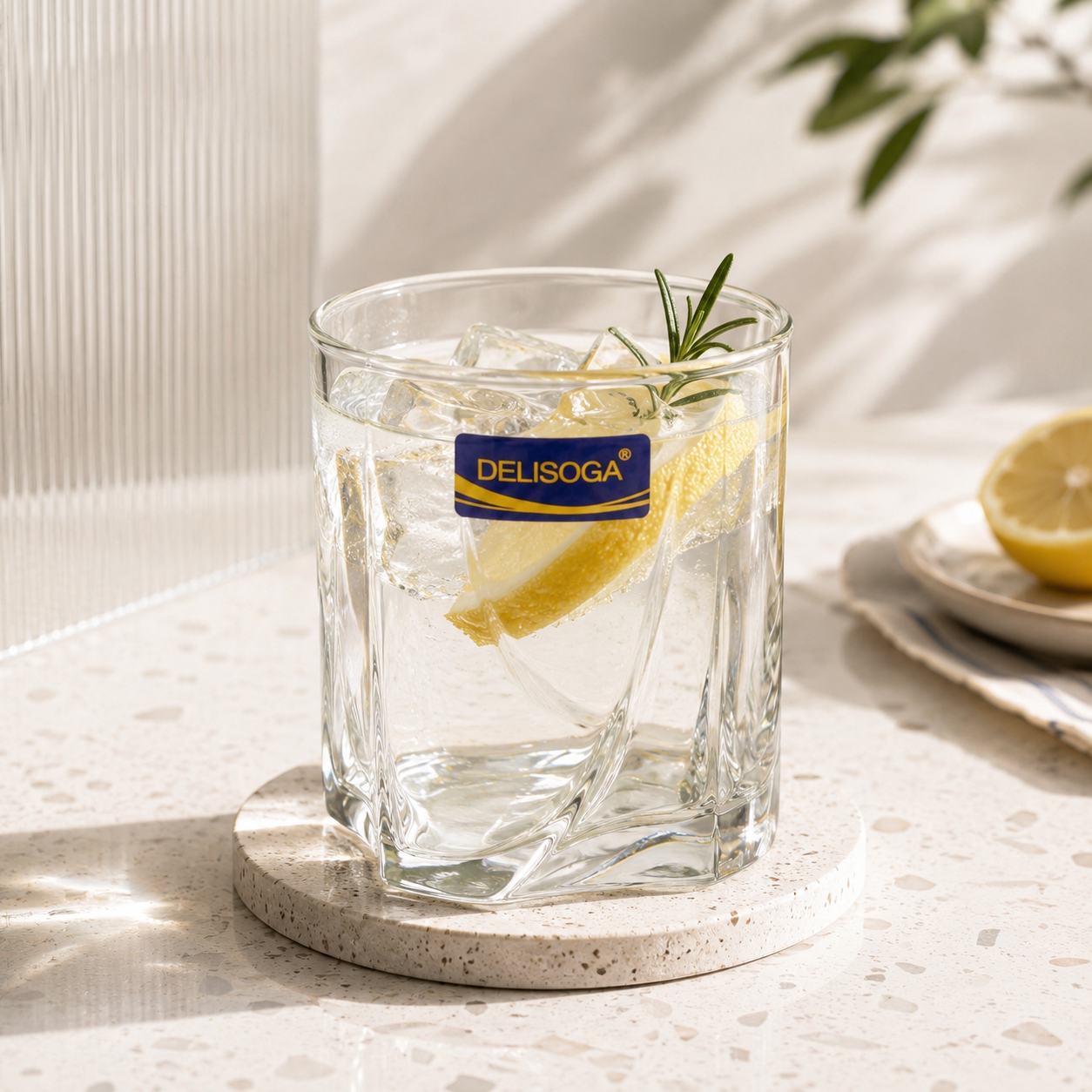 Delisoga 355 ml 6-Piece Twisted Swirl DOF Glass