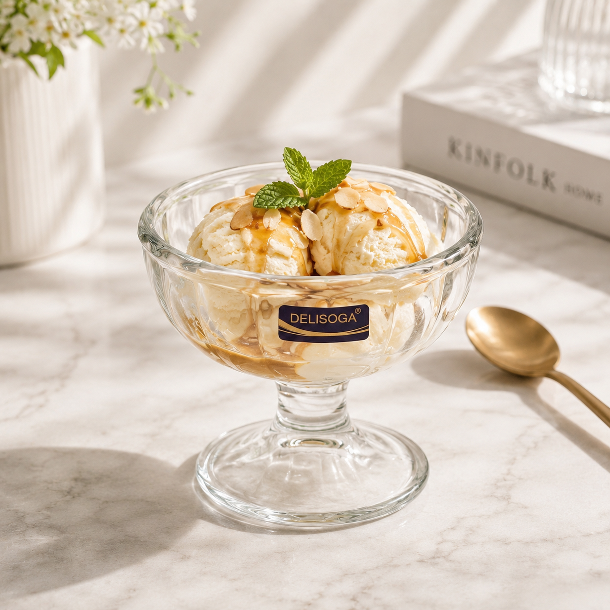 Delisoga 210 ml 6-Piece Glass Ice Cream Cup Set