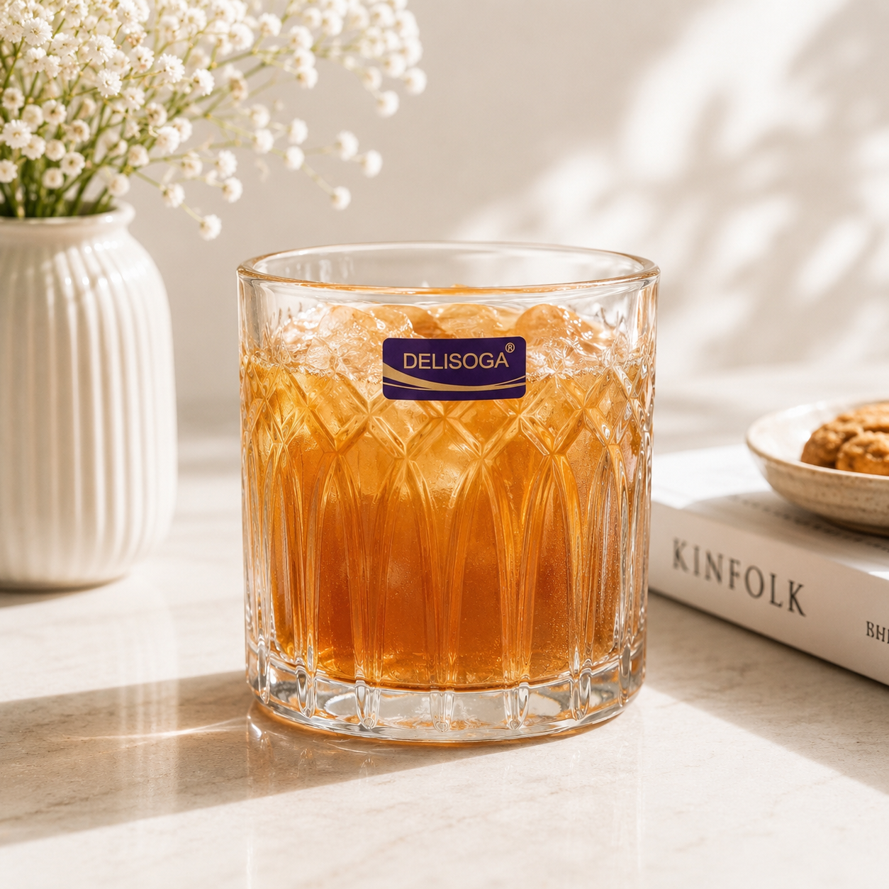 Delisoga 350 ml 6-Piece Diamond Fall DOF Glass