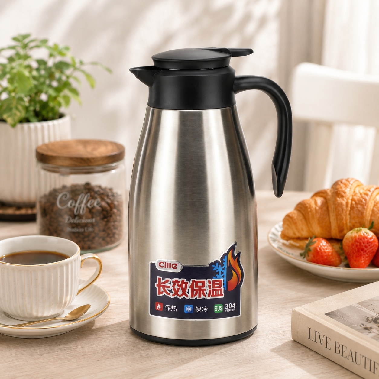 Cillie 2-Liter Stainless Steel Vaccum Flask