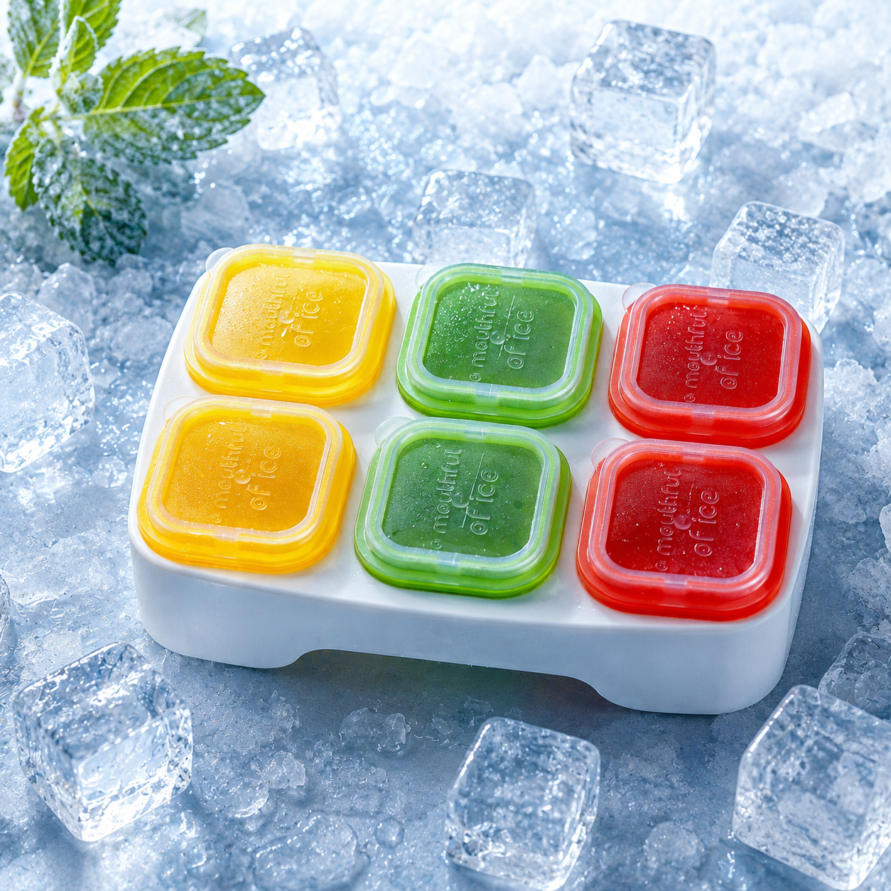 XRJ 6-Cavity Multi Ice Cube Tray With Individual Lids