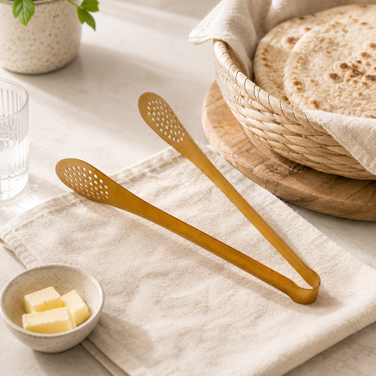 Kai Large Stainless Steel Golden Roti Tong