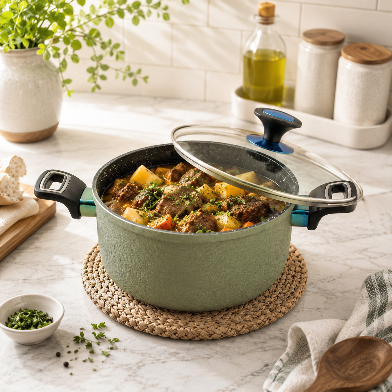 Prestige Lion 22 cm Non Stick Induction Cooking Pot