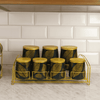 7-Piece Ceramic Spice Jar Set Black