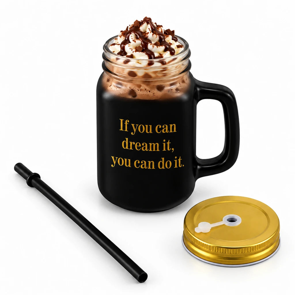 Kleeyo Black Dream It Do It 450 ml Glass Mason Jar