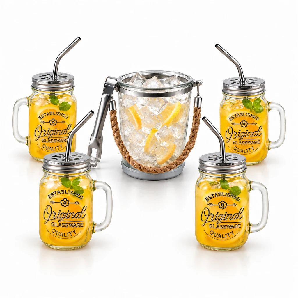Danny Home 5-Piece Mason Jar Drinkware Set