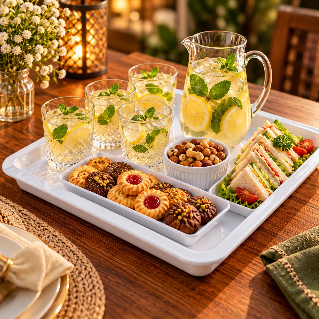 Blaze White Melamine Serving Tray - 7, 10, 12, 14 & 16 Inches