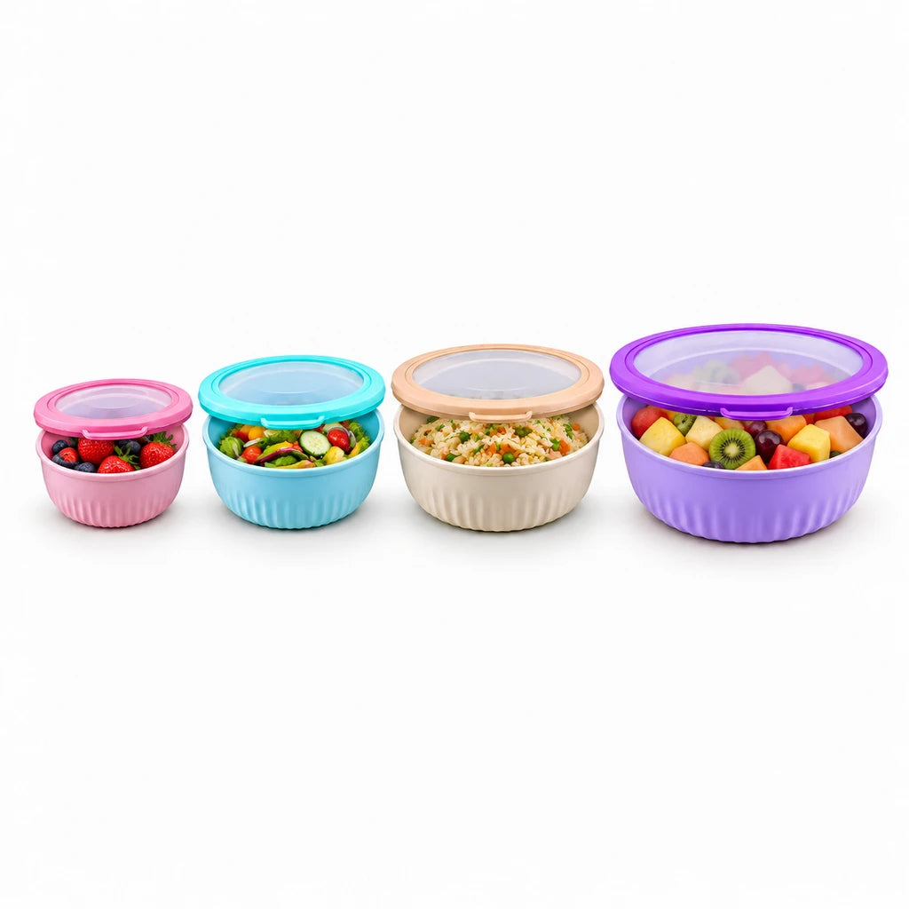 BEST 4-Piece Plastic Food Container Set With Lids