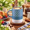 Danny Home 350 ml Blue & White Diamond Lattice Porcelain Mug