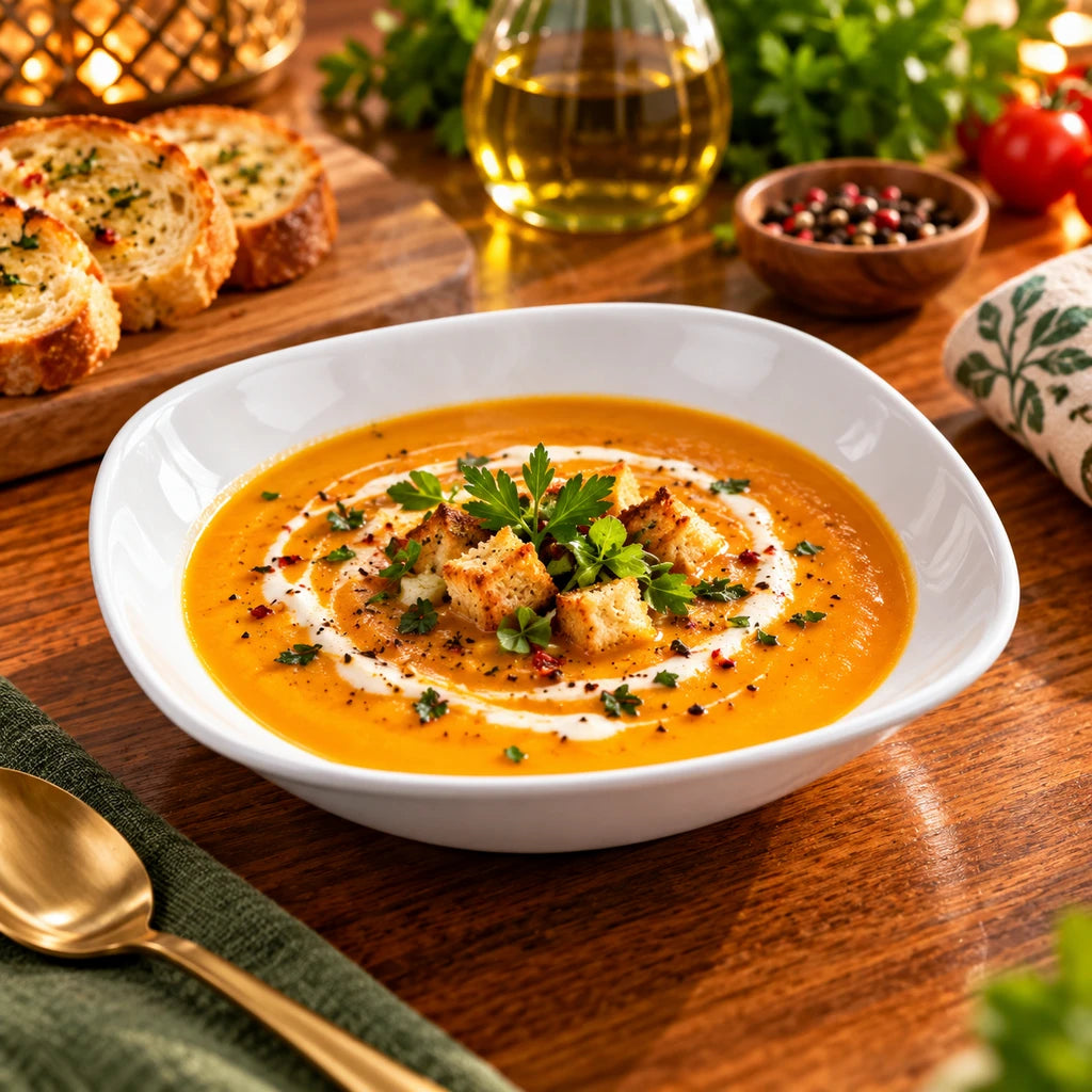 Blaze Elite White Melamine Rounded-Square Deep Soup Plate - 7 & 8 Inches
