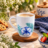 Danny Home 300 ml Ceramic Mug, Blue Floral Design