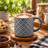 Danny Home 500 ml Charcoal & White Dotted Diamond Porcelain Mug