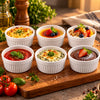Danny Home 6-Piece White Porcelain Ramekin Set, 3.5-Inch