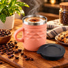 IQIX 400 ml Geometric Stainless Steel Coffee Mug with Lid
