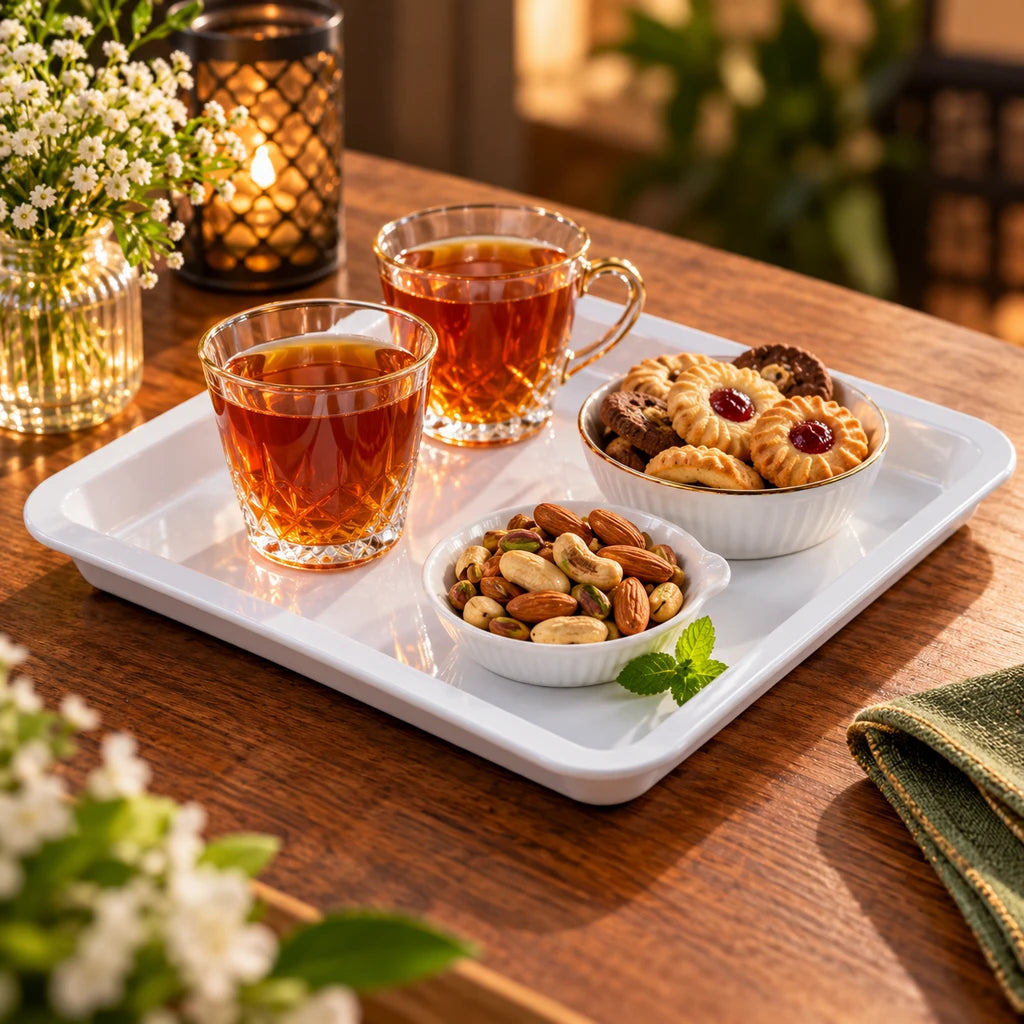 Blaze White Melamine Serving Tray - 7, 10, 12, 14 & 16 Inches