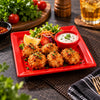 Blaze Rio 7.5-Inch Melamine Square Flat Plate - Red, Yellow & Black