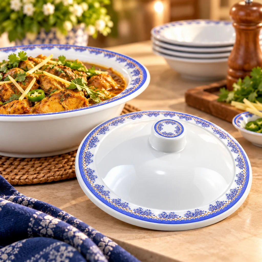 Blaze Zen 9-Inch Melamine Deep Serving Bowl & Lid